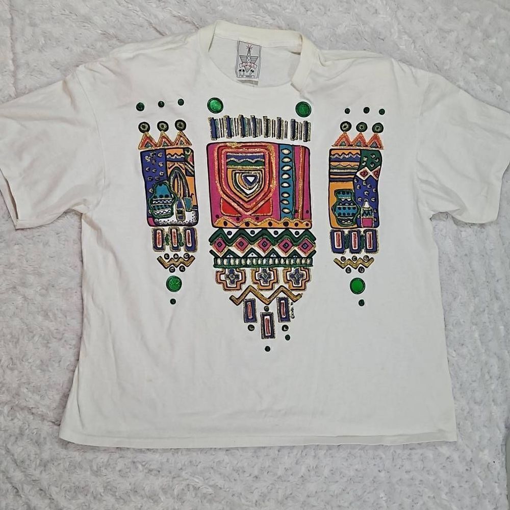 Vintage 1990s Hand Painted Made In USA Shirt KWBL